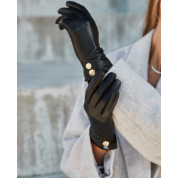 Depeche Skind Handsker m/guld knapper