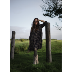 Black Colour Luna Short Boho Kjole