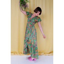 Black Colour Luna Flared Wrap Kjole