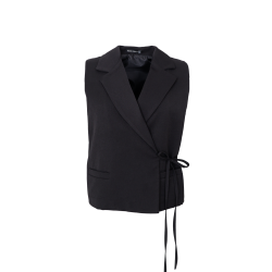 Black Colour Rena Wrap Vest
