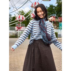 Black Colour Dell Stribed Knit Cardigan