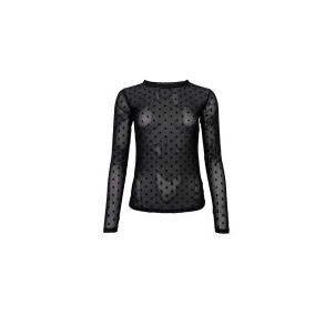Black Colour Jennie Dotted Mesh Blouse