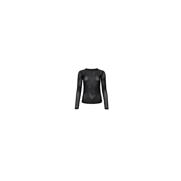 Black Colour Jennie Dotted Mesh Blouse