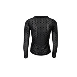Black Colour Jennie Dotted Mesh Blouse