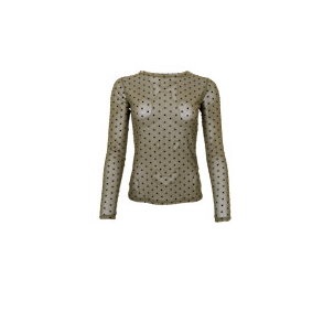 Black Colour Jennie Dotted Mesh Blouse