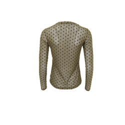Black Colour Jennie Dotted Mesh Blouse