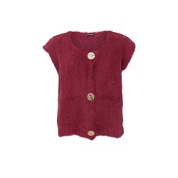 Black Colour Bjoerk Knitted Button Vest